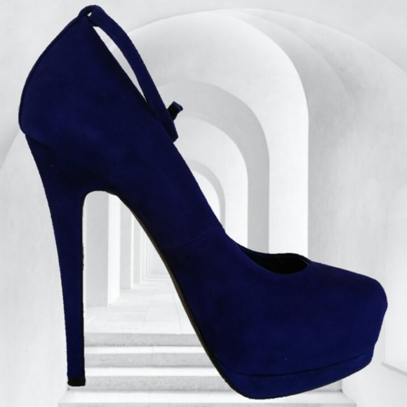 STEVE MADDEN 7.5 M VIOLET BLUE PURPLE SUEDE LEATHER PLATFORM STILETTO HEELS - Picture 9 of 17
